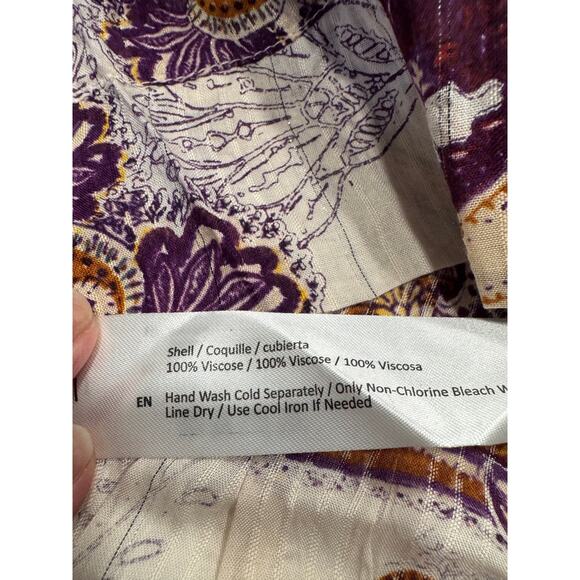 NEW Band of the Free Mirabelle Crop Top Size L Cream Purple Paisley Lace NWT - Picture 8 of 15